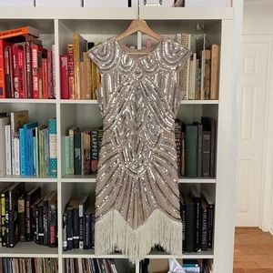 Flapper Style Embellished Mini Dress